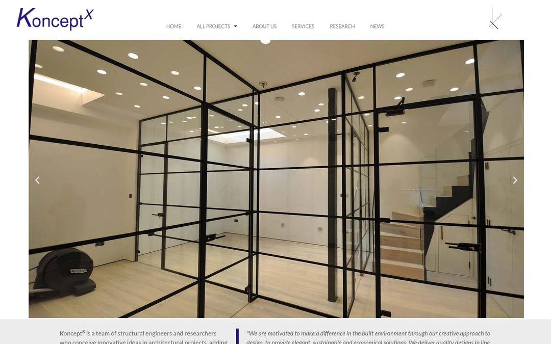Front page of konceptx.com
